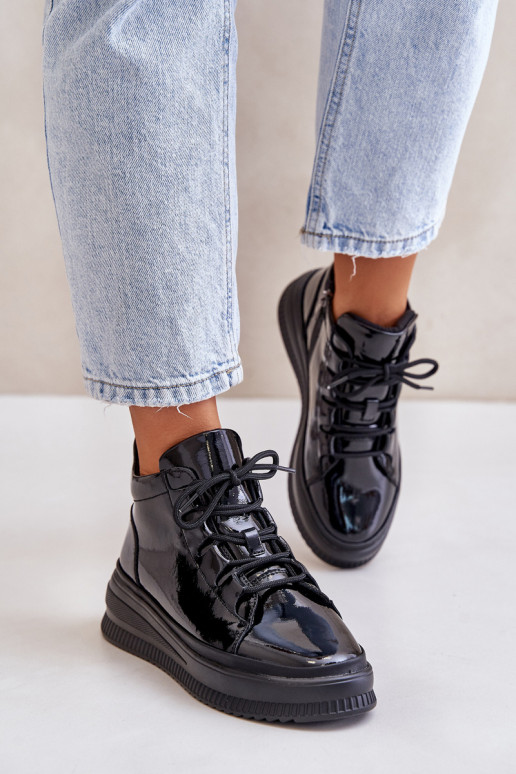 With varnish effect sports shoes with... With varnish effect sports shoes with...