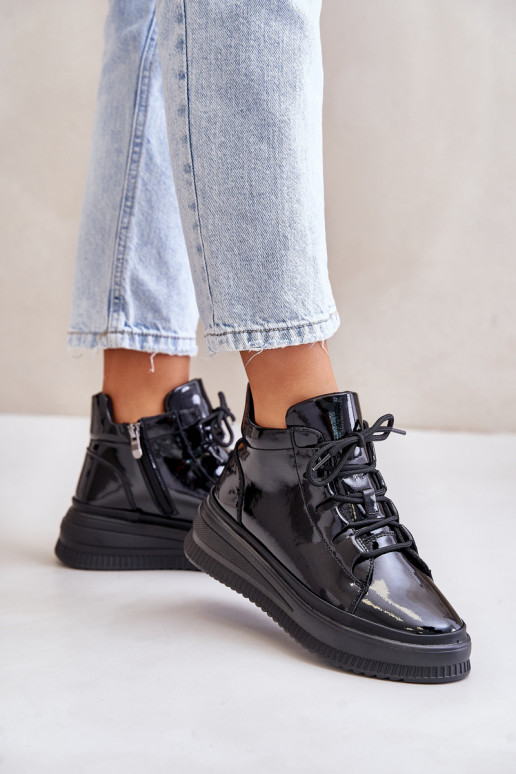 With varnish effect sports shoes with... With varnish effect sports shoes with...