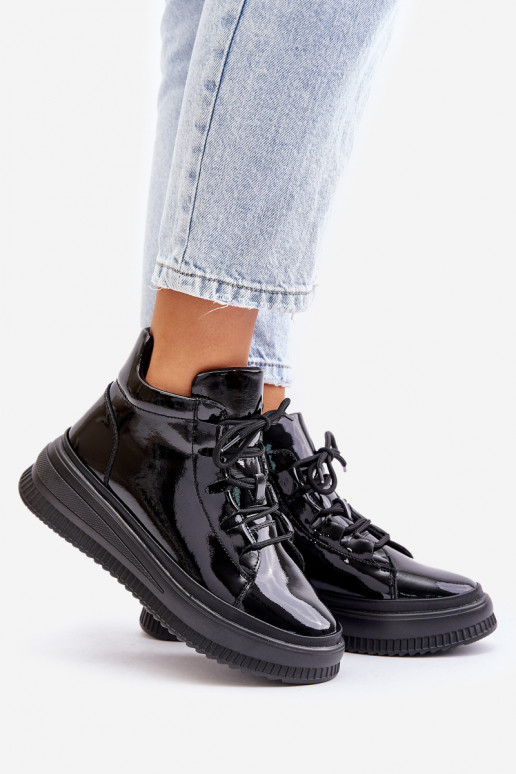 With varnish effect sports shoes with... With varnish effect sports shoes with...