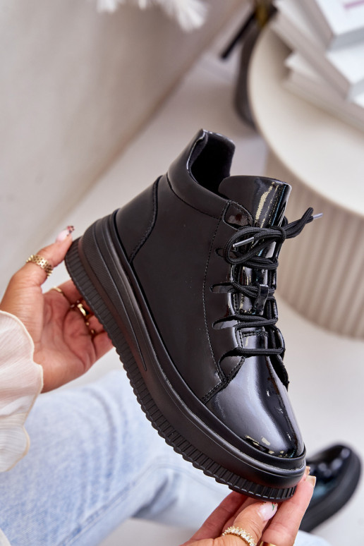 With varnish effect sports shoes with... With varnish effect sports shoes with...