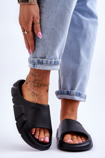 Lekkie Damskie Piankowe Klapki Big Star LL274594 Czarne