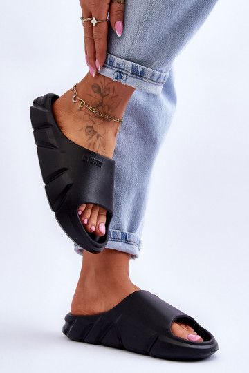 Women's Light Foam Big Star Slippers LL274594 Black 2
