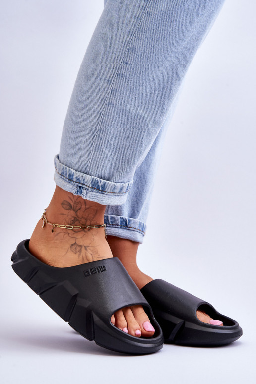 Women's Light Foam Big Star Slippers LL274594 Black Women's Light Foam Big Star Slippers LL274594 Black