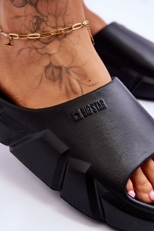 Lekkie Damskie Piankowe Klapki Big Star LL274594 Czarne Lekkie Damskie Piankowe Klapki Big Star LL274594 Czarne