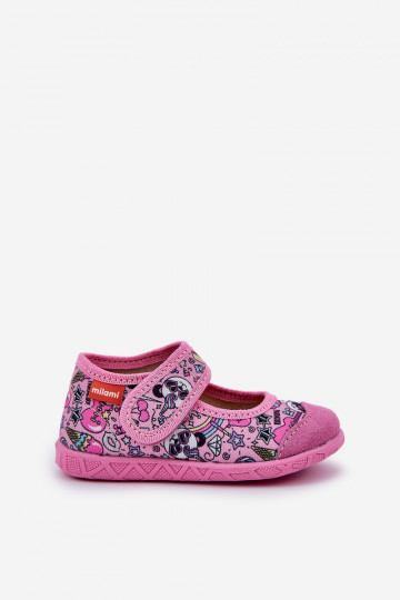 Children's Slippers Milami With Velcro In Pink Pandas Esnia 2