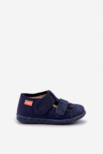 Children's Slippers Milami With Velcro Dark Blue Reathiana 2