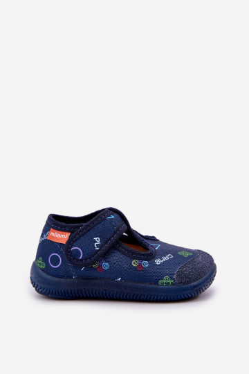 Kids Slippers Milami Elastic With Velcro Navy Ambette 2