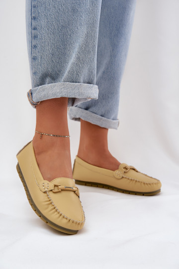 Flat Leather Moccasins With Decoration S.Barski LR51-547 Yellow 2