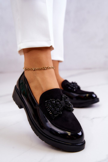 Elegant Lacquered Loafers Loafers Black Belize 2