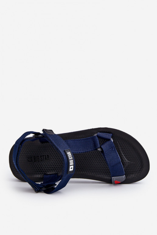 Męskie Sandały Na Rzepy Big Star DD174718 Granatowe
