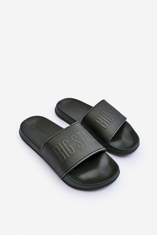 Men's Light Foam Slippers Big Star MM174324 Dark Green