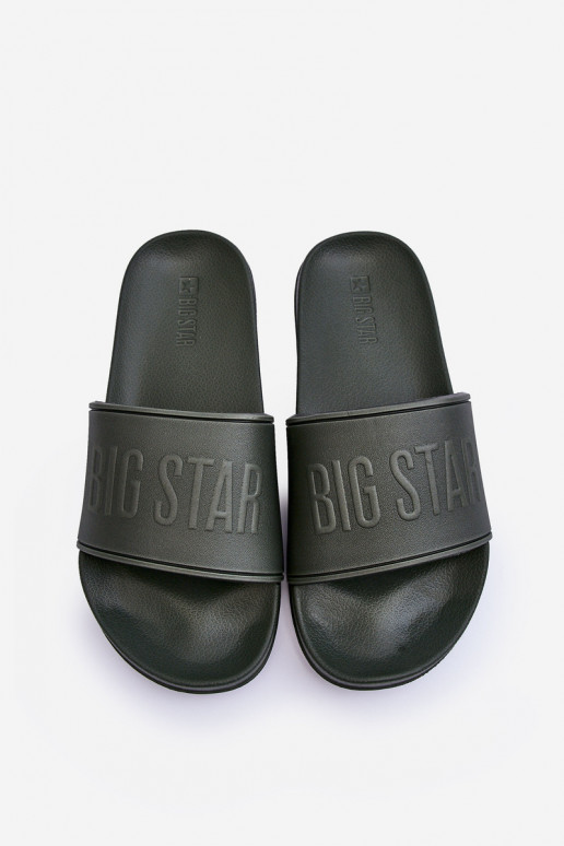 Men's Light Foam Slippers Big Star MM174324 Dark Green