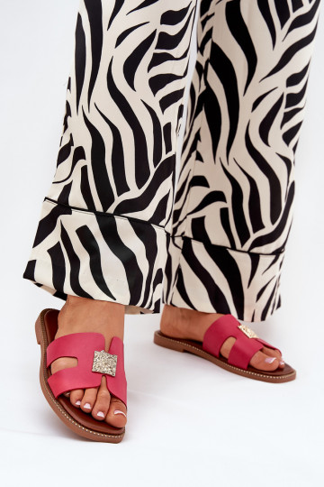 Flat Sandals With Cutouts And Decoration Fuchsia Bohalis 2