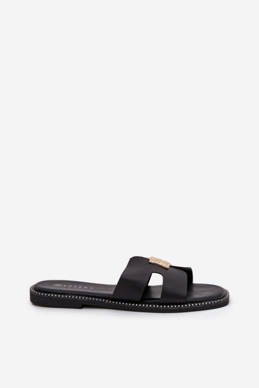 Flat Sandals With Cutouts And Decoration Black Bohalis