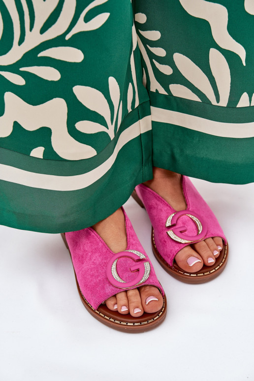Flat Sandals With Decoration Pink Haliones Flat Sandals With Decoration Pink Haliones
