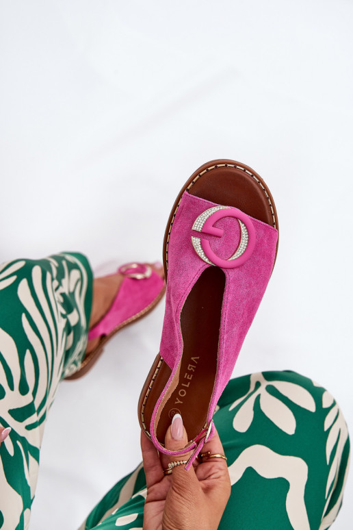 Flat Sandals With Decoration Pink Haliones Flat Sandals With Decoration Pink Haliones