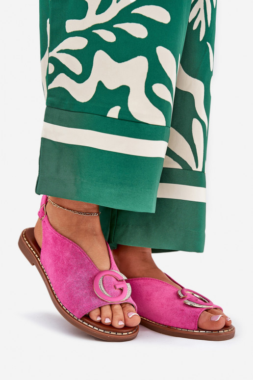 Flat Sandals With Decoration Pink Haliones Flat Sandals With Decoration Pink Haliones