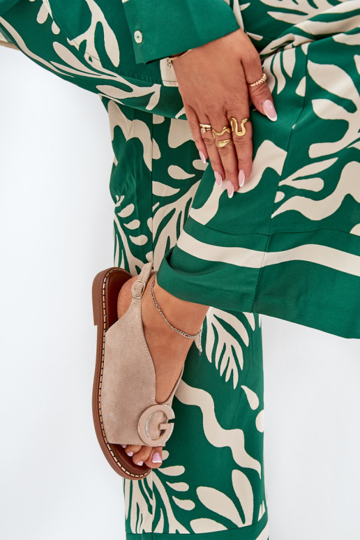 Flat Sandals With Decoration Beige Haliones Flat Sandals With Decoration Beige Haliones