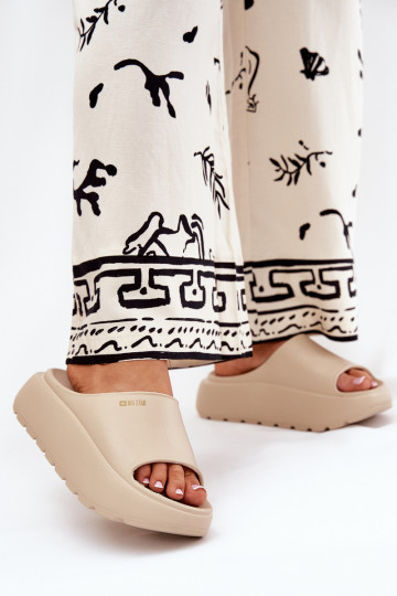 Women Foam Slippers On Platform Big Star RR274A569 Beige 2