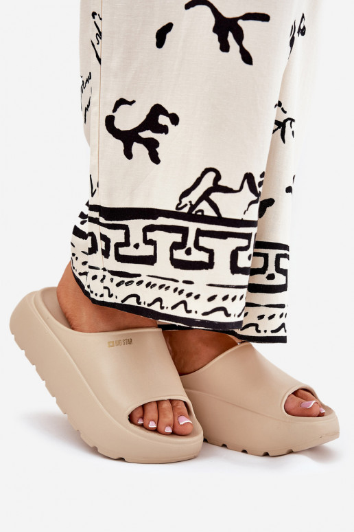 Women Foam Slippers On Platform Big Star RR274A569 Beige