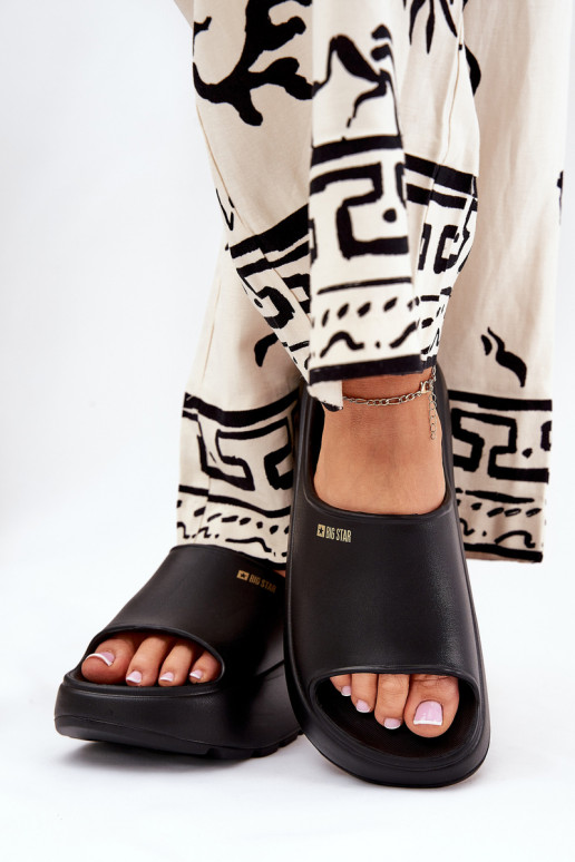 Ladies Foam Slippers On Platform Big Star RR274A567 Black