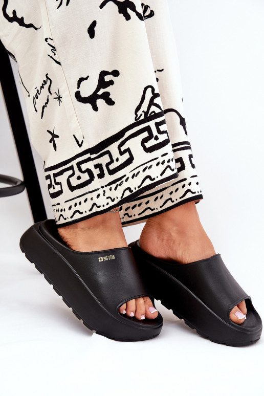 Ladies Foam Slippers On Platform Big Star RR274A567 Black