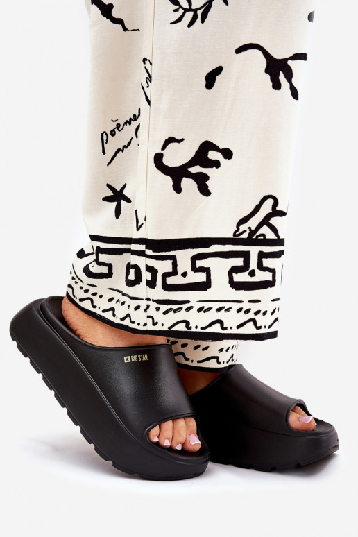 Ladies Foam Slippers On Platform Big Star RR274A567 Black