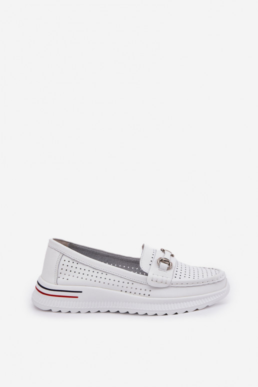 Perforated Ballet Flats Made Of Natural Leather Vinceza 95331 White Perforated Ballet Flats Made Of Natural Leather Vinceza 95331 White