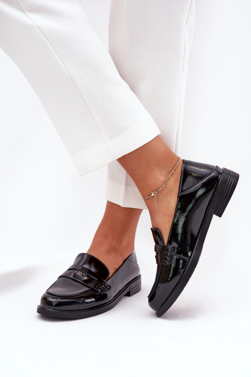 Elegant Patent Leather Women's Moccasins Made Of Natural Leather Vinceza 18100 Black Elegant Patent Leather Women's Moccasins Made Of Natural Leather Vinceza 18100 Black