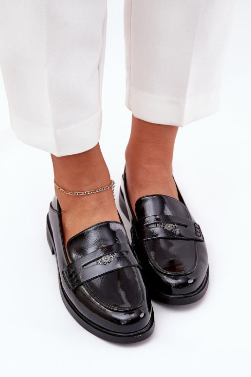 Elegant Patent Leather Women's Moccasins Made Of Natural Leather Vinceza 18100 Black Elegant Patent Leather Women's Moccasins Made Of Natural Leather Vinceza 18100 Black