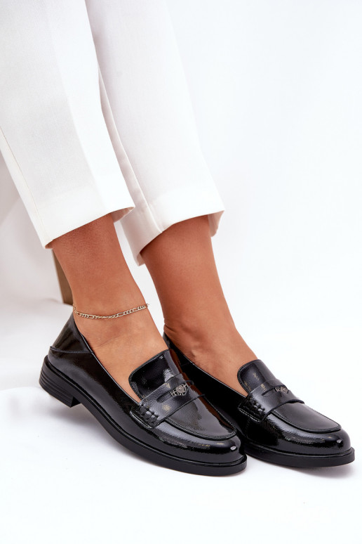 Elegant Patent Leather Women's Moccasins Made Of Natural Leather Vinceza 18100 Black Elegant Patent Leather Women's Moccasins Made Of Natural Leather Vinceza 18100 Black