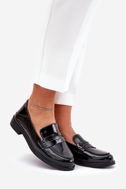 Elegant Patent Leather Women's Moccasins Made Of Natural Leather Vinceza 18100 Black Elegant Patent Leather Women's Moccasins Made Of Natural Leather Vinceza 18100 Black