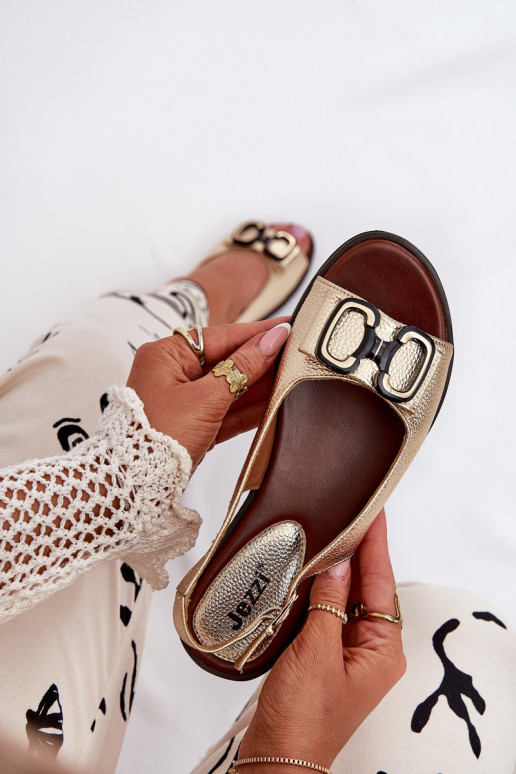 Flat Sandals With Decoration Eco Leather Gold Lilria Flat Sandals With Decoration Eco Leather Gold Lilria