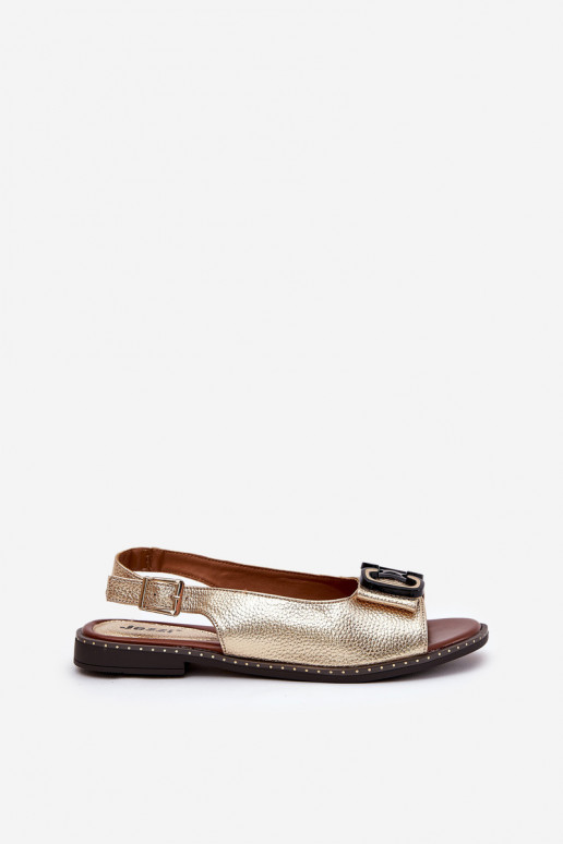 Flat Sandals With Decoration Eco Leather Gold Lilria Flat Sandals With Decoration Eco Leather Gold Lilria