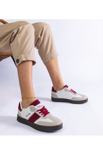Bordowe sneakersy na...