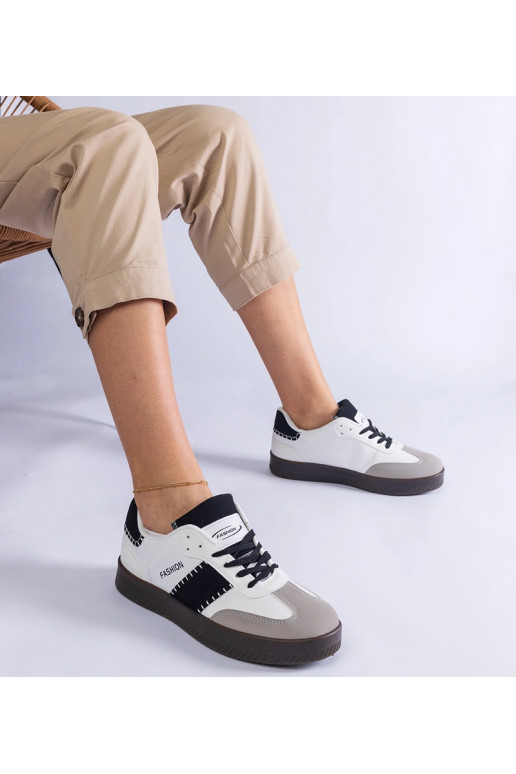 Białe sneakersy na platformie z...