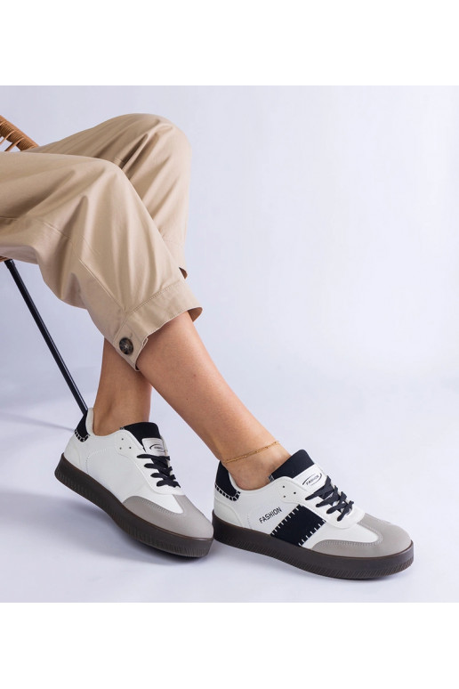 Białe sneakersy na platformie z...