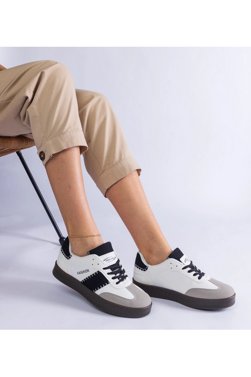 Białe sneakersy na platformie z...