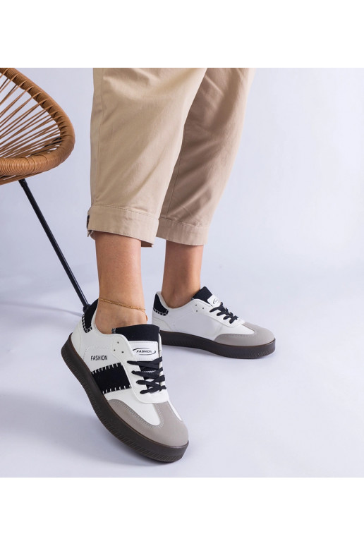 Białe sneakersy na platformie z...