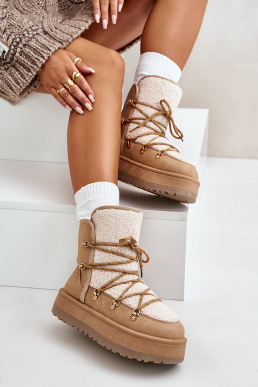 Women's Snow Boots On Platform With...