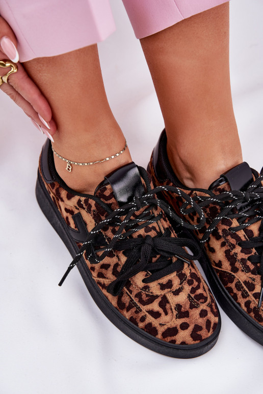 Low Women's Sports Shoes In Leopard Print Brown Zelevelis