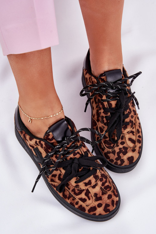 Low Women's Sports Shoes In Leopard Print Brown Zelevelis
