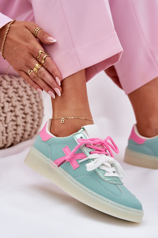 Low Women's Sports Shoes In Leopard Mint Pink Zelevelis