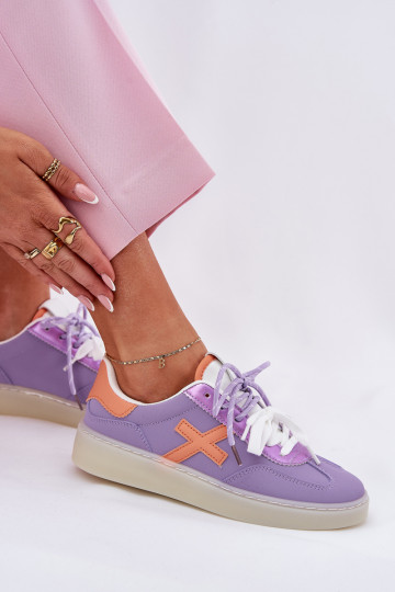 Niskie Buty Sportowe Damskie Fioletowe Zelevelis