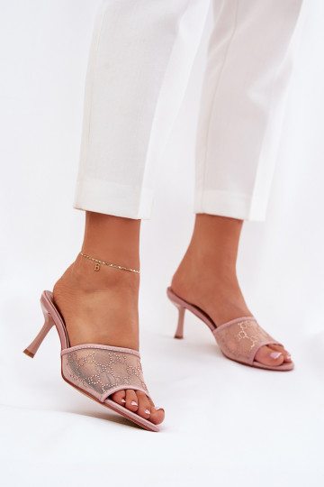 Embellished Stiletto Sandals Champagne Ennoriel 2