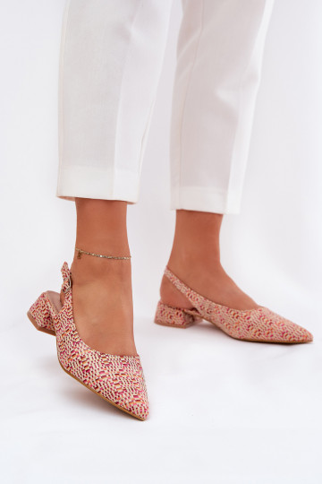 Woven Women's Sandals On A Delicate Heel Multicolor Jorela