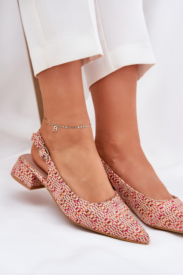 Woven Women's Sandals On A Delicate Heel Multicolor Jorela 2