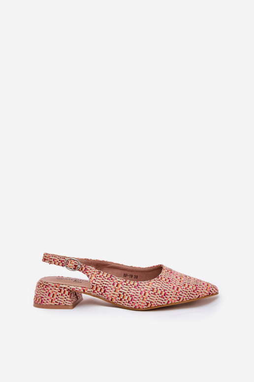 Woven Women's Sandals On A Delicate Heel Multicolor Jorela