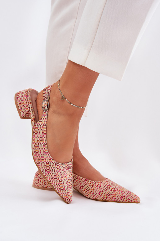 Woven Women's Sandals On A Delicate Heel Multicolor Jorela