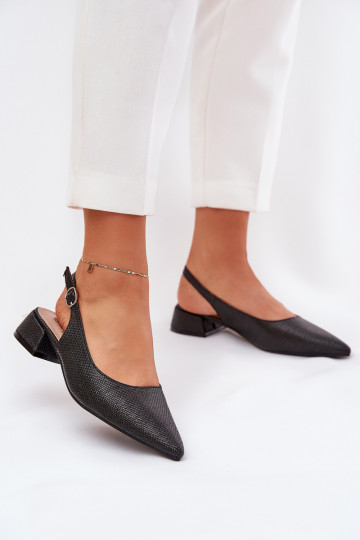 Woven Women's Sandals On Delicate Heel Black Jorela 2